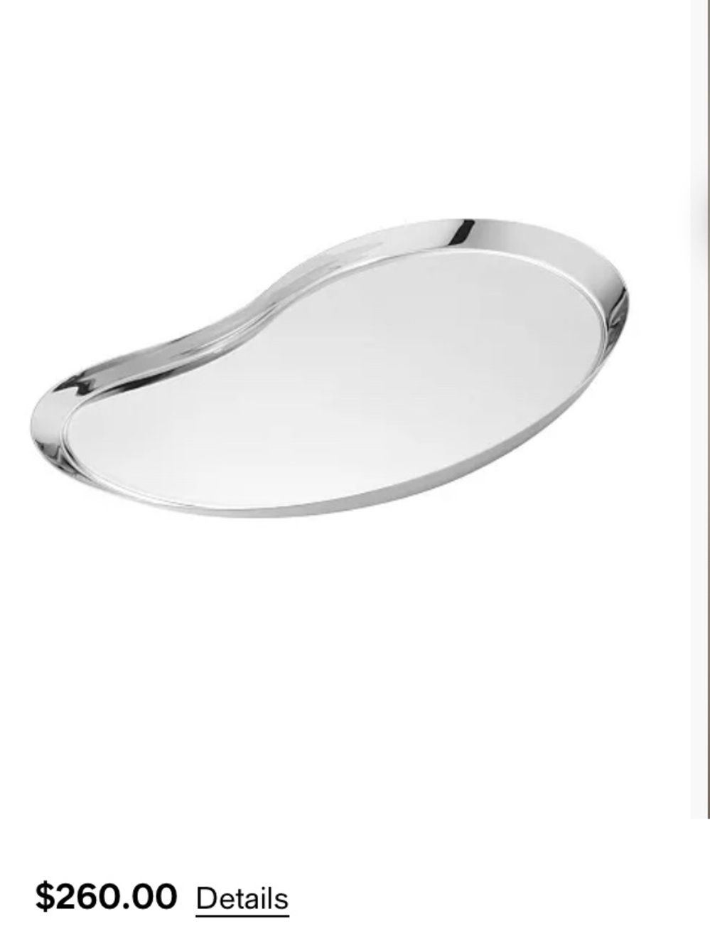 Georg Jensen Silver Kidney-Shaped Indulgence Tray